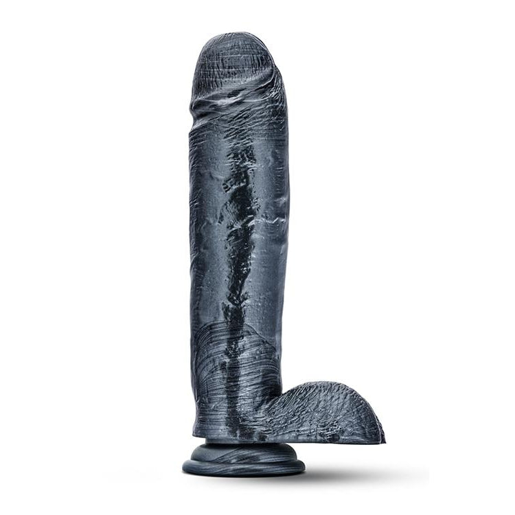 Extra Large Carbon Black Dildo with Suction Cup 10.5 Inch by Blush on Ricky.com