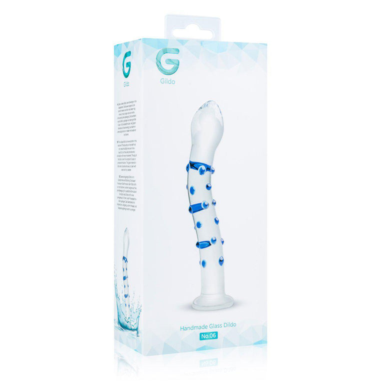 Curvy & Nubbed Handmade Glass Dildo 7.1 Inch by Gildo on Ricky.com