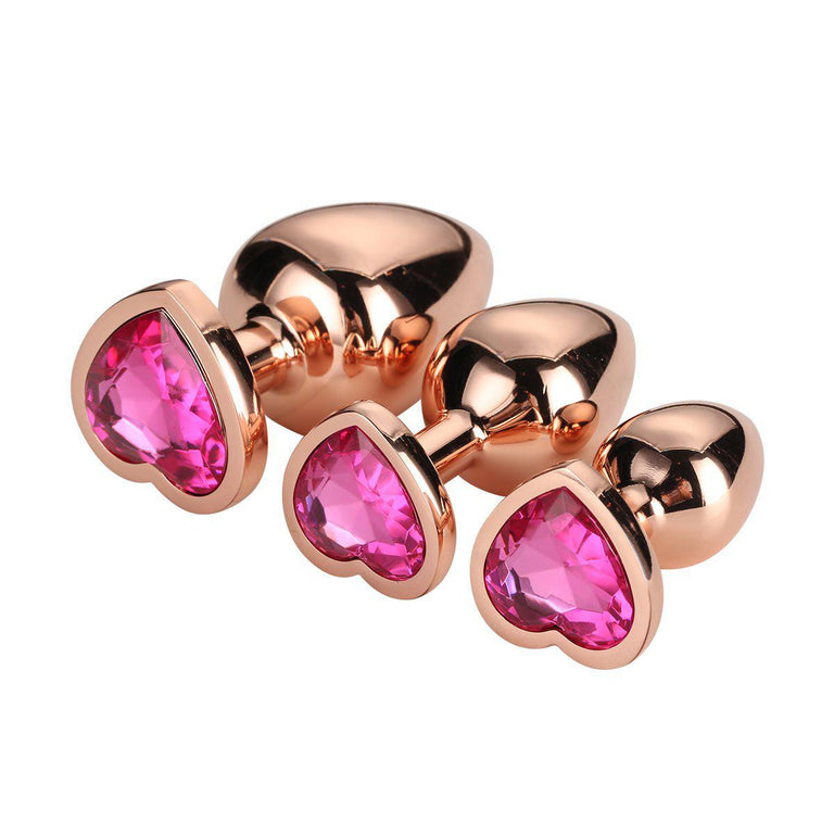 Rounded Gleaming Anal Plug Set with Jewel Base by Dream Toys on Ricky.com