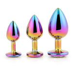 Rounded Gleaming Anal Plug Set with Jewel Base by Dream Toys on Ricky.com