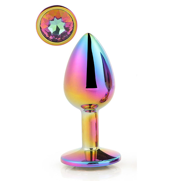 Rounded Metal Butt Plug with Jewel Base