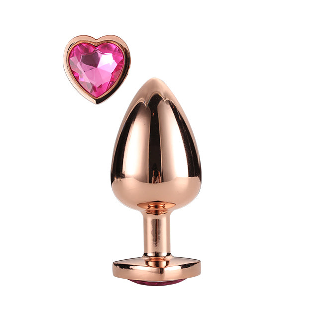 Rounded Metal Butt Plug with Jewel Base