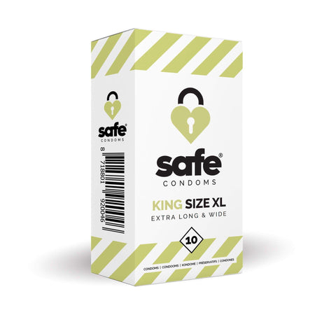 Safe Condoms King Size XL Extra Long & Wide 10 Pack