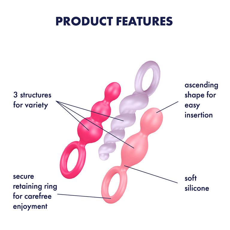 Anal Beginner Silicone Butt Plug Set of 3 by Satisfyer on Ricky.com