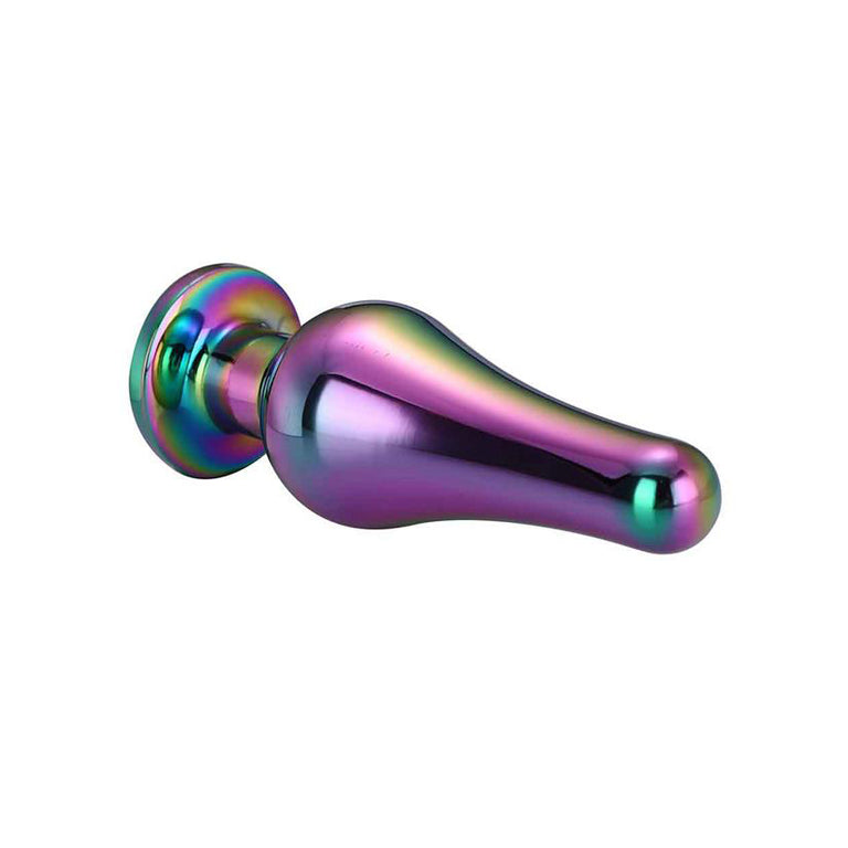 Tapered Metal Butt Plug with Jewel Base
