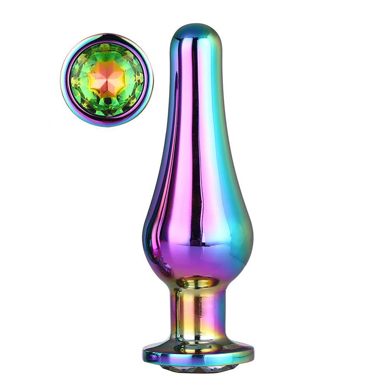 Tapered Metal Butt Plug with Jewel Base