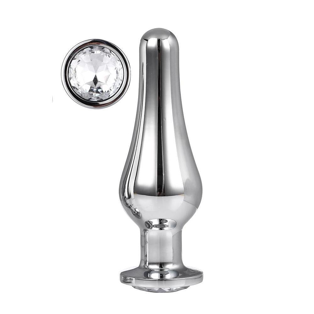 Tapered Metal Butt Plug with Jewel Base | Ricky