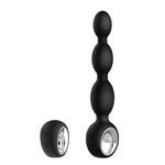 Black vibrating wireless anal bead plug at Ricky.com