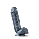 Extra Thick Carbon Black Dildo with Suction Cup 8.5 Inch by Blush on Ricky.com