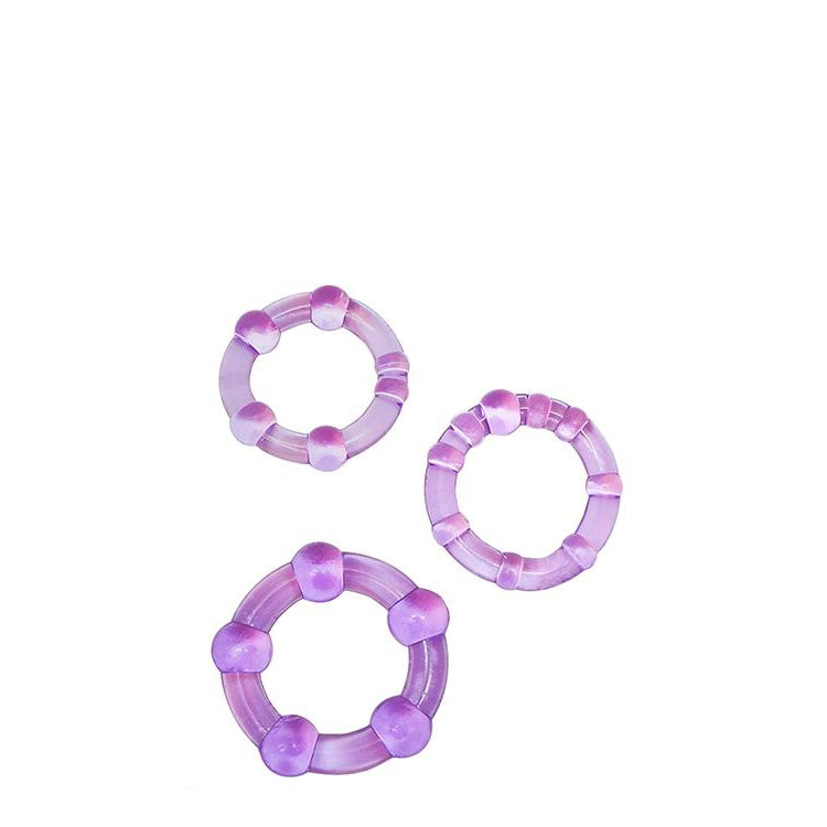 Stretchy Beaded Cock Ring Set of 3