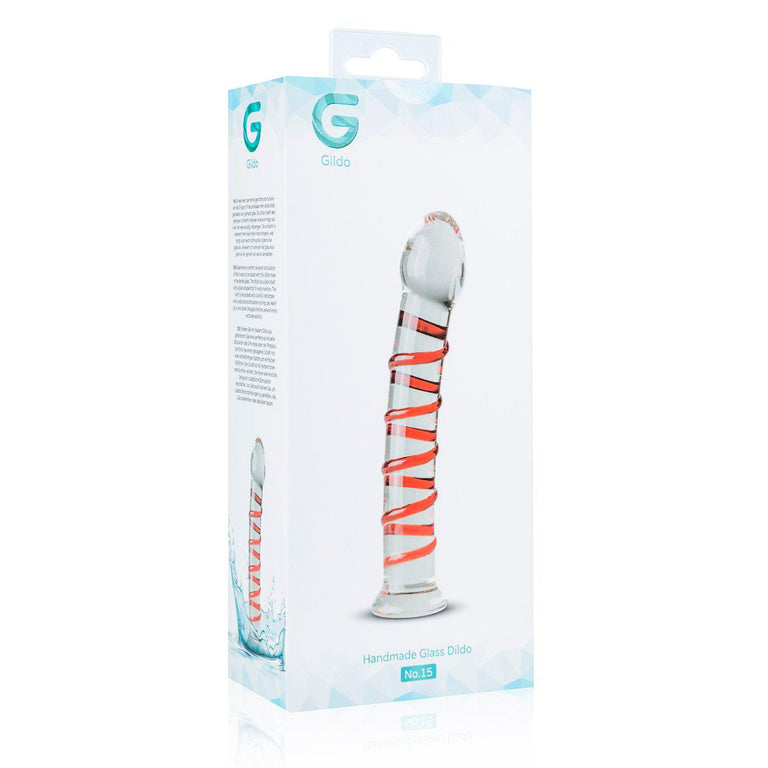 Curved & Ribbed Handmade Glass Dildo 7 Inch by Gildo on Ricky.com