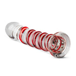 Curved & Ribbed Handmade Glass Dildo 7 Inch by Gildo on Ricky.com