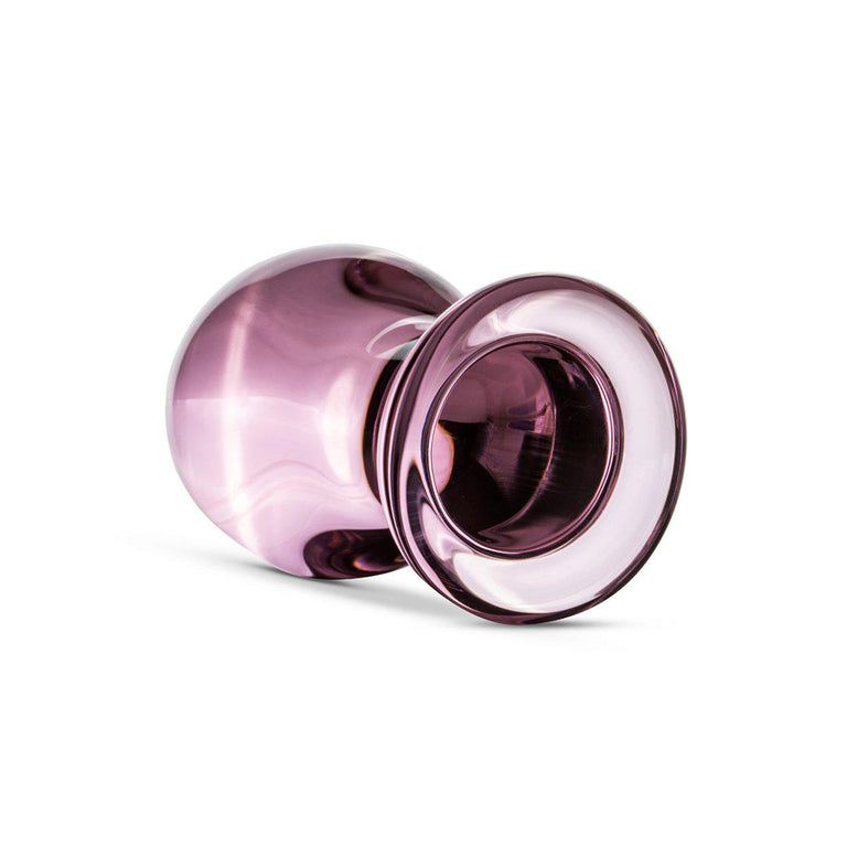 Wide Handmade Glass Butt Plug Pink 3.5 Inch by Gildo on Ricky.com