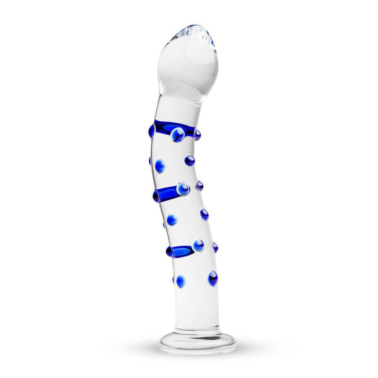 Curvy & Nubbed Handmade Glass Dildo 7.1 Inch by Gildo on Ricky.com