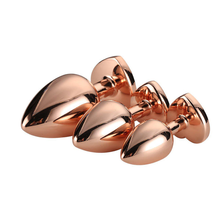 Rounded Gleaming Anal Plug Set with Jewel Base by Dream Toys on Ricky.com