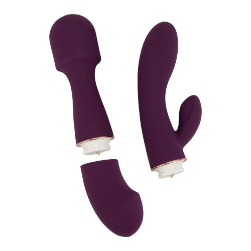 Dual Rechargeable Rabbit Vibrator & Wand Massager Set by Loving Joy on Ricky.com