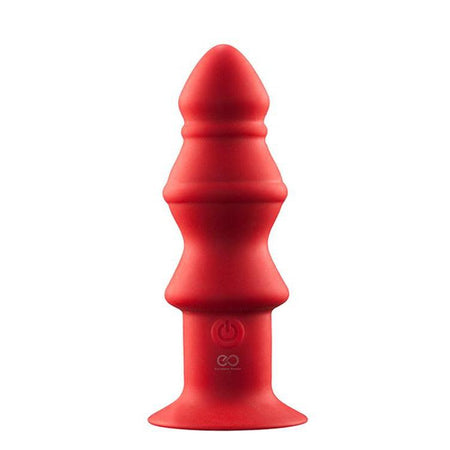 Large Rechargeable Vibrating Ribbed Butt Plug 5 Inch