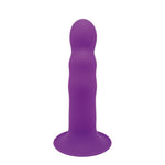 Premium Ribbed Silicone Dual Density Dildo 7 Inch by Solid Love on Ricky.com
