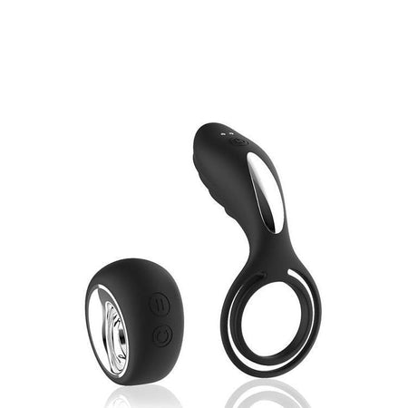 Ribbed Vibrating Penis Ring with Wireless Remote