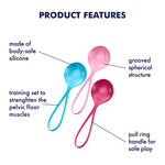 Silicone Single Kegel Ball Set of 3 Balls 62g - 98g by Satisfyer on Ricky.com