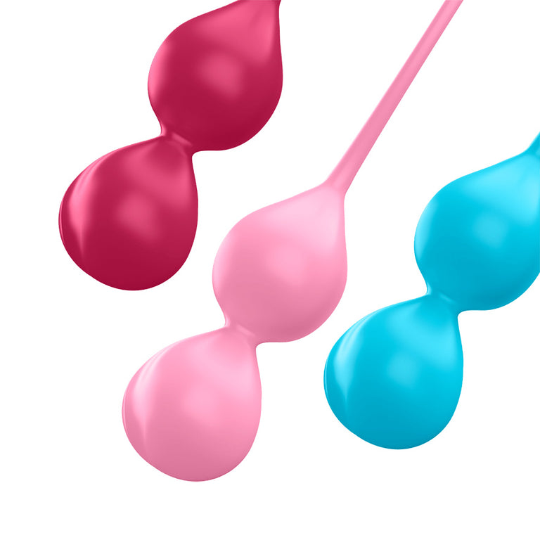 Silicone Double Kegel Ball Set of 3 Balls 80g - 150g by Satisfyer on Ricky.com