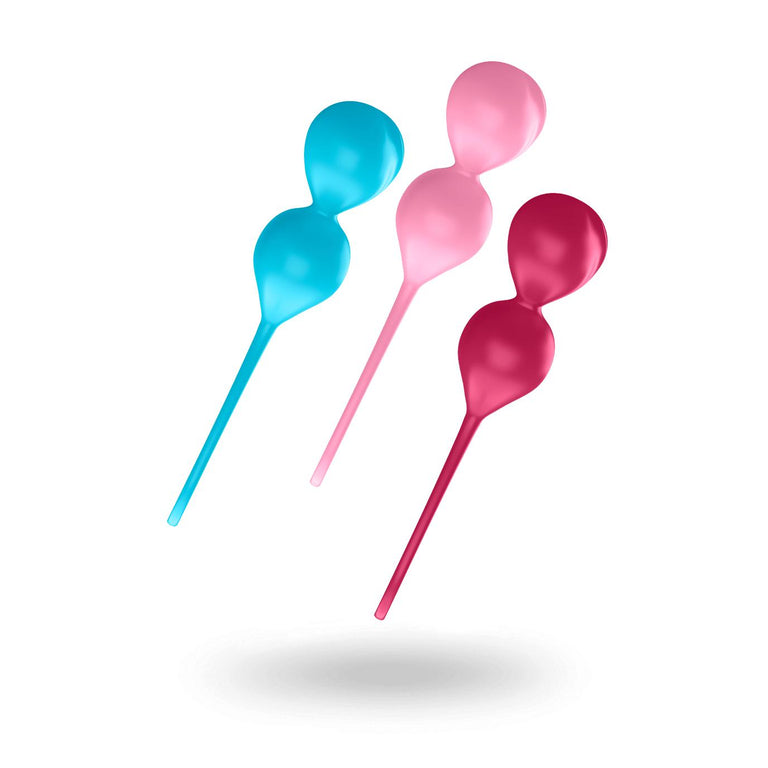 Silicone Double Kegel Ball Set of 3 Balls 80g - 150g by Satisfyer on Ricky.com