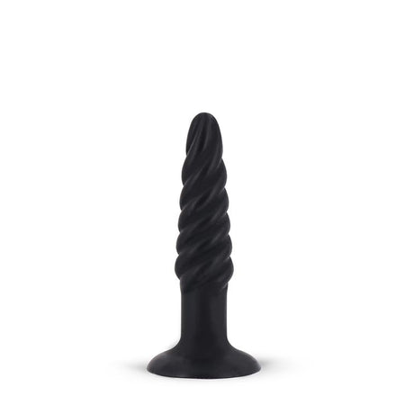 Spiral Silicone Small Anal Plug with Suction Base 4.5 Inch