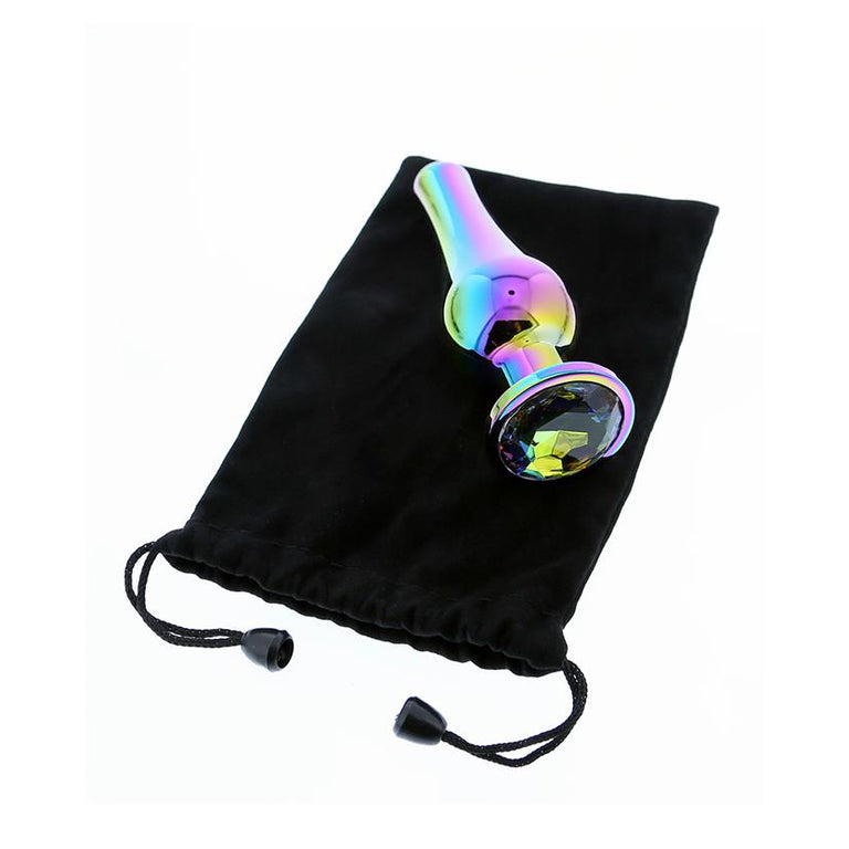 Tapered Metal Butt Plug with Jewel Base