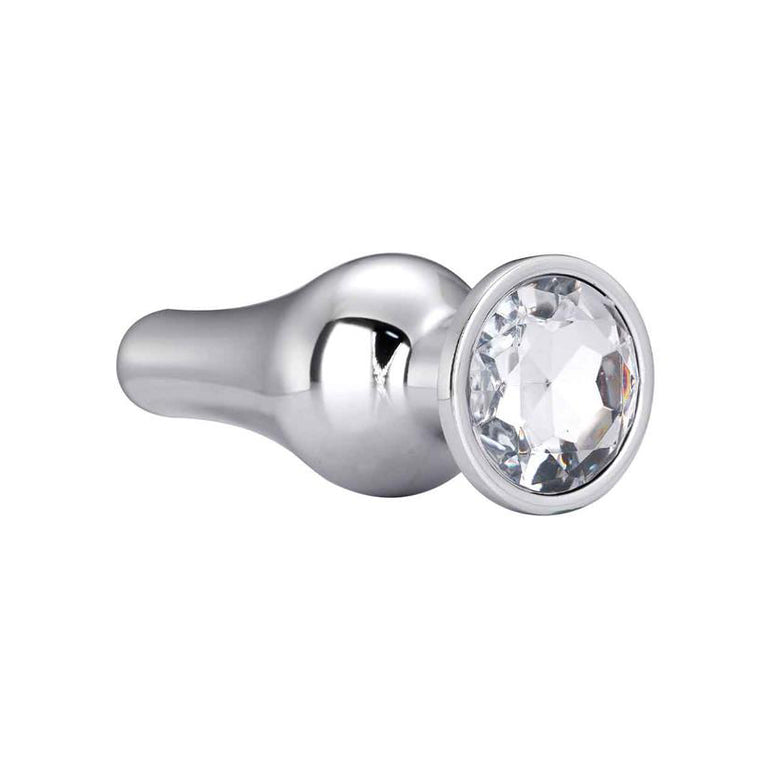 Tapered Metal Butt Plug with Jewel Base